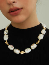 wearing Zoey Baroque Pearl Necklace